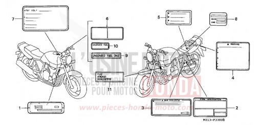 ETIQUETTE DE PRECAUTIONS CB1000FS de 1995